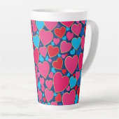Tasse Latte Cœurs 3d roses (Angle droit)