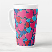 Tasse Latte Cœurs 3d roses (Angle gauche)