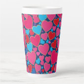Tasse Latte Cœurs 3d roses (Devant)