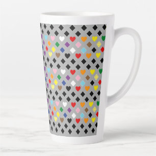 Tasse Latte Cœurs Arc-en-Ciel