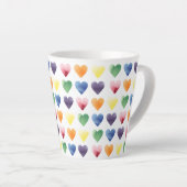 Tasse Latte Coeurs arc-en-ciel (Angle droit)