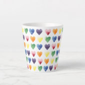 Tasse Latte Coeurs arc-en-ciel (Devant)