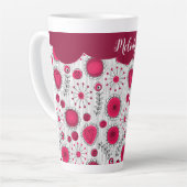 Tasse Latte Coeurs blancs blancs blancs blancs Whimsical fleur (Angle gauche)
