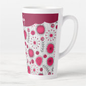 Tasse Latte Coeurs blancs blancs blancs blancs Whimsical fleur (Droite)