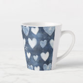Tasse Latte Cœurs bleus (Droite)