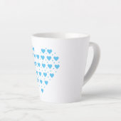 Tasse Latte Coeurs bleus (Angle droit)