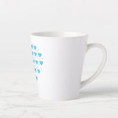 Tasse Latte Coeurs bleus (Droite)