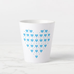 Tasse Latte Cœurs bleus