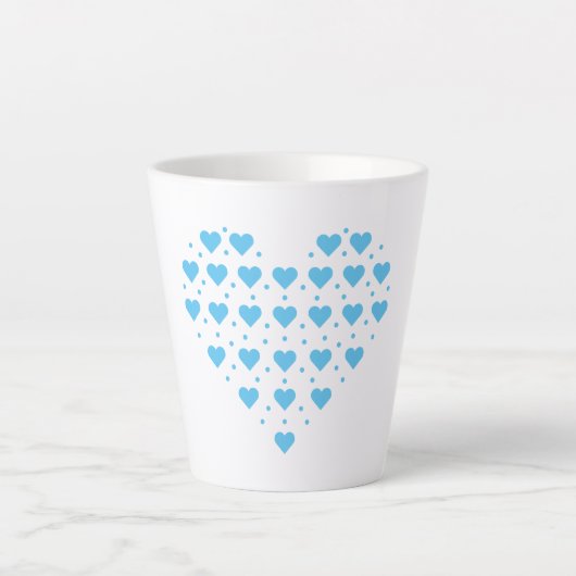 Tasse Latte Coeurs bleus (Devant)