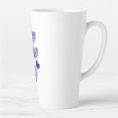 Tasse Latte Coeurs bleus à motifs (Droite)