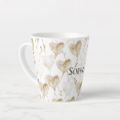 Tasse Latte Coeurs Boho de crème Brown (Angle gauche)