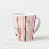 Tasse Latte Coeurs Brown Empreintes de léopard roses (Angle droit)