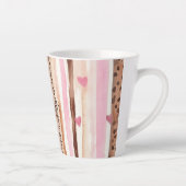 Tasse Latte Coeurs Brown Empreintes de léopard roses (Droite)