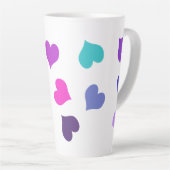 Tasse Latte Coeurs colorés mignons (Angle droit)