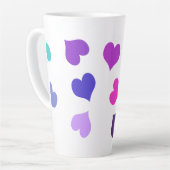 Tasse Latte Coeurs colorés mignons (Angle gauche)