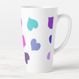 Tasse Latte Coeurs colorés mignons