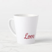Tasse Latte Coeurs d'amour rose rouge (Angle gauche)
