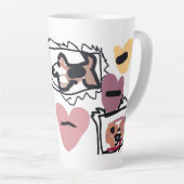 Tasse Latte Cœurs de beagle (Angle droit)