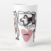 Tasse Latte Cœurs de beagle (Devant)