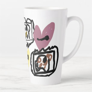 Tasse Latte cœurs de Bouledogue Américain