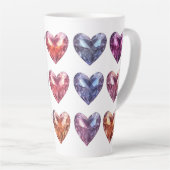 Tasse Latte Coeurs de cristal Pastel Gemstone (Angle droit)