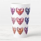 Tasse Latte Coeurs de cristal Pastel Gemstone (Devant)