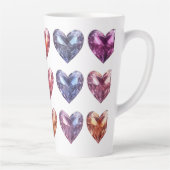 Tasse Latte Coeurs de cristal Pastel Gemstone (Droite)