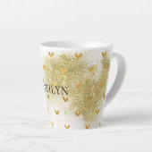 Tasse Latte Coeurs de Parties scintillant dorés (Angle droit)
