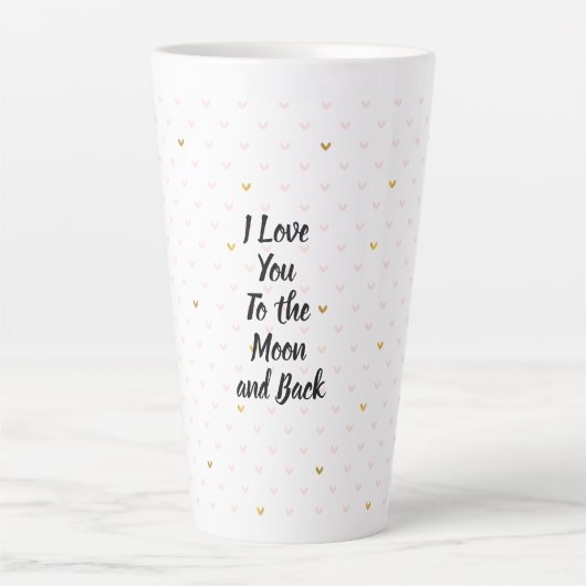 Tasse Latte Coeurs d'or roses rousses (Devant)