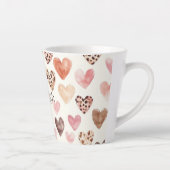 Tasse Latte Coeurs Empreintes de léopard Brown roses (Droite)