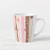 Tasse Latte Coeurs Empreintes de léopard Brown roses rayures A (Droite)