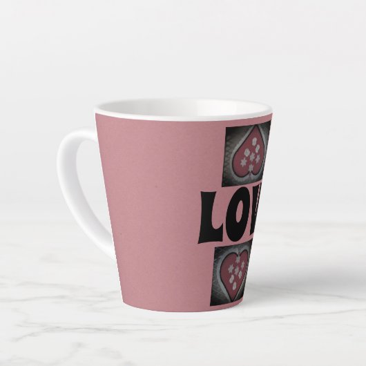Tasse Latte Coeurs en fleurs (Angle gauche)