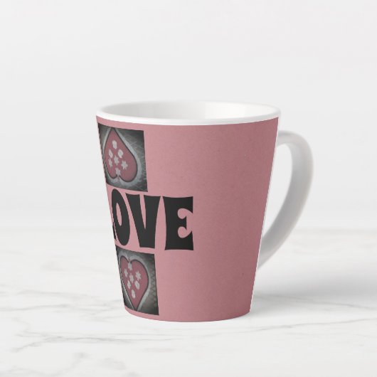 Tasse Latte Coeurs en fleurs (Angle droit)