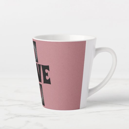 Tasse Latte Coeurs en fleurs (Droite)