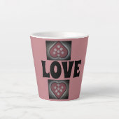Tasse Latte Coeurs en fleurs (Devant)