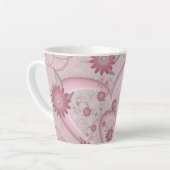 Tasse Latte Coeurs et fleurs Abstraits roses Aimer l'art fract (Angle gauche)