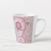 Tasse Latte Coeurs et fleurs Abstraits roses Aimer l'art fract (Droite)