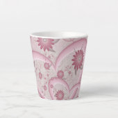 Tasse Latte Coeurs et fleurs Abstraits roses Aimer l'art fract (Devant)