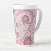 Tasse Latte Coeurs et fleurs Abstraits roses Aimer l'art fract (Angle droit)