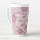 Tasse Latte Coeurs et fleurs Abstraits roses Aimer l'art fract (Angle gauche)