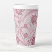 Tasse Latte Coeurs et fleurs Abstraits roses Aimer l'art fract (Devant)