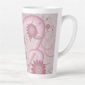 Tasse Latte Coeurs et fleurs Abstraits roses Aimer l'art fract (Droite)