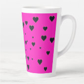 Tasse Latte Coeurs noirs mignons rose (Droite)