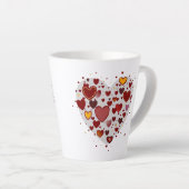 Tasse Latte Cœurs partout (Angle droit)