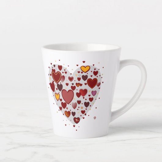Tasse Latte Cœurs partout (Droite)