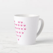Tasse Latte Coeurs roses (Angle droit)