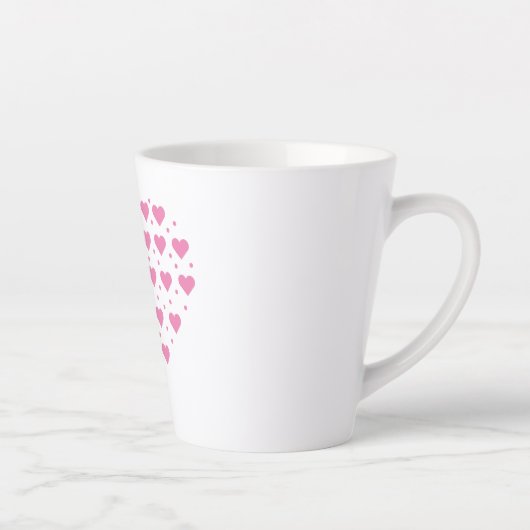 Tasse Latte Coeurs roses (Droite)