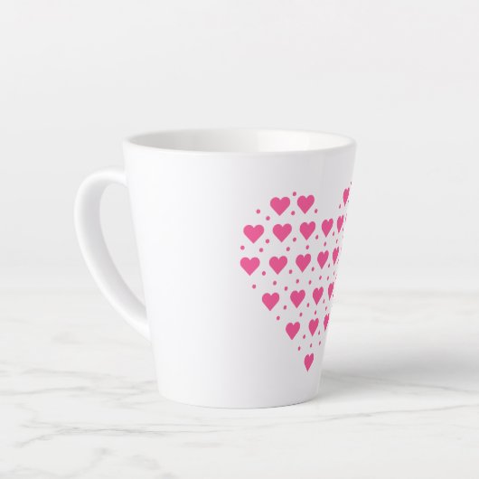 Tasse Latte Coeurs roses (Angle gauche)