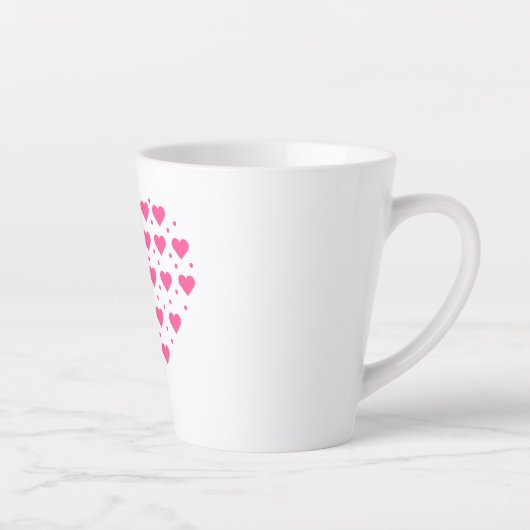 Tasse Latte Coeurs roses (Droite)