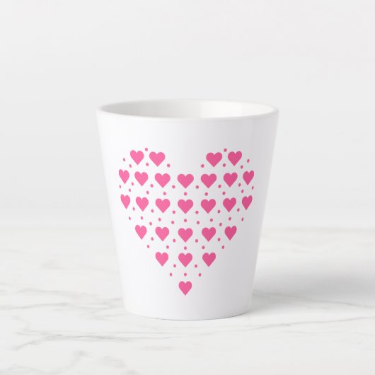 Tasse Latte Coeurs roses (Devant)